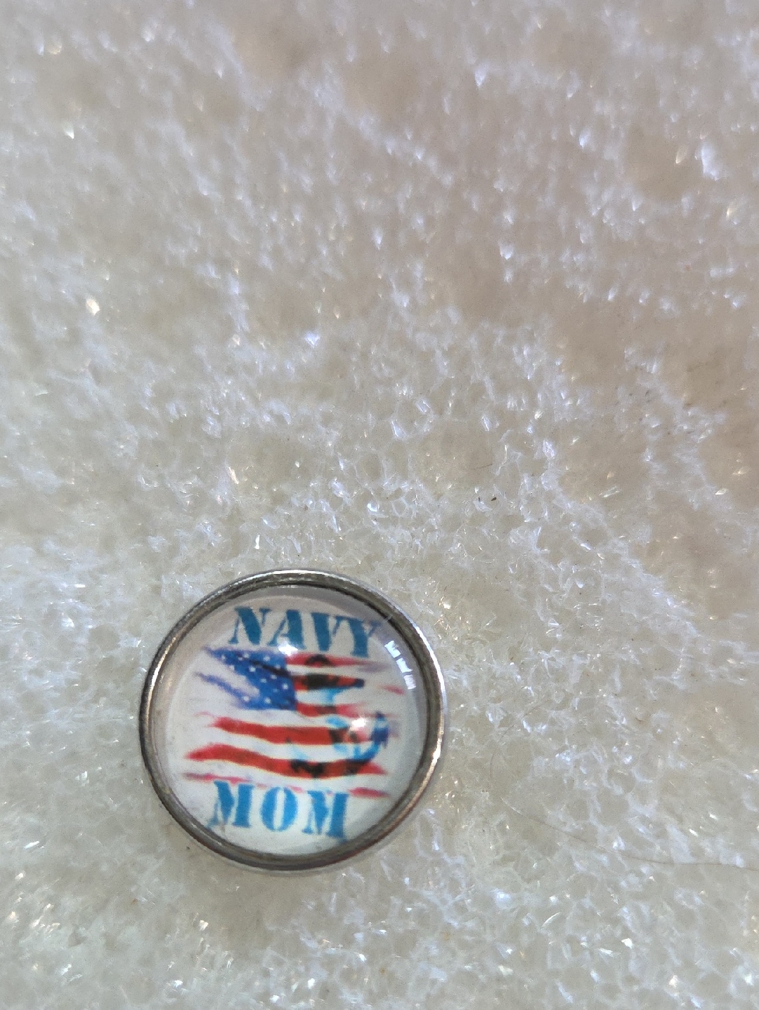 Navy Mom American Flag Snap Charm 18mm